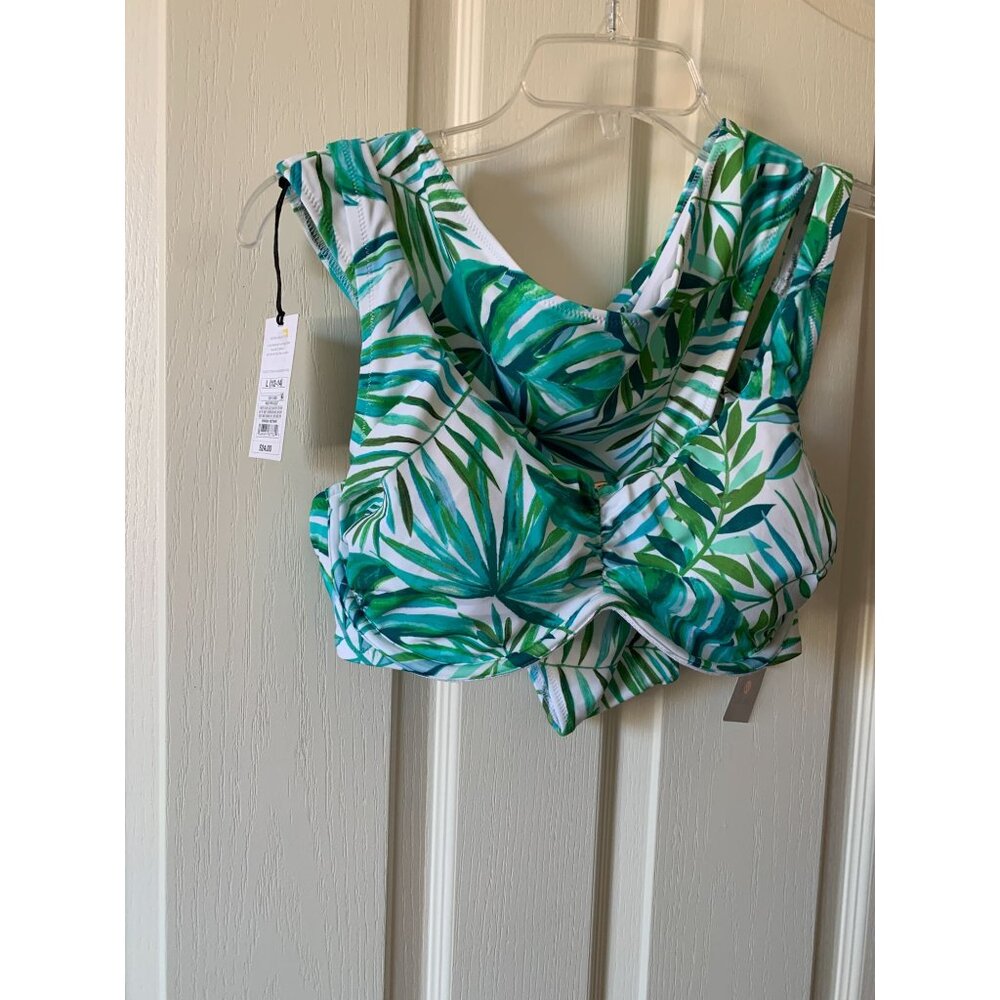 Shade & Shore Large 12-14 Tropical Print Womens Bikini 2 Piece Swimsuit